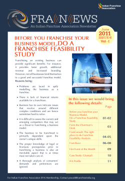 FRA(n)ews - June issue Vol I - Indian Franchise Association