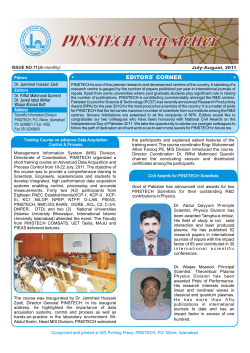 PINSTECH_Newsletter july-Aug 11 - National Library of Physical