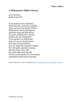Summer 1 poems Shakespeare