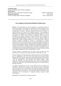 ntc learning system and divergent production