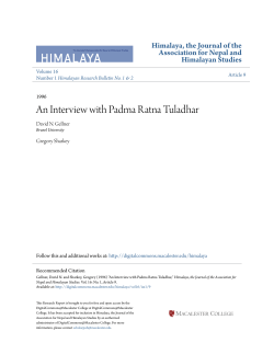 An Interview with Padma Ratna Tuladhar