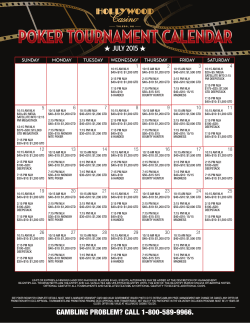poker tournament calendar
