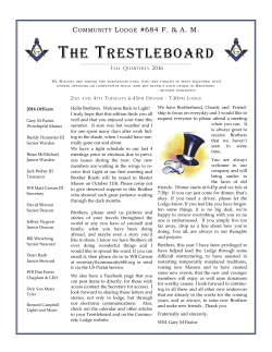 the trestleboard - Community Lodge #684