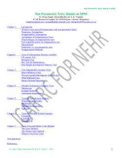 Non Parametric Tests: Hands on SPSS