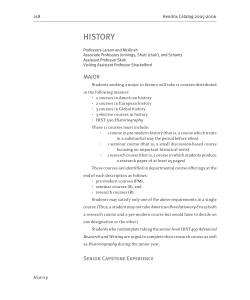 History Major Catalog Information