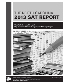SAT Report 2013 - North Carolina Public Schools