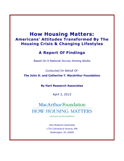 How Housing Matters - MacArthur Foundation