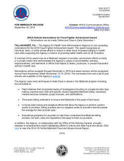 INTEROFFICE MEMORANDUM - The Agency For Health Care