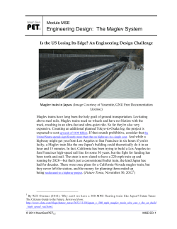 Engineering Design: The Maglev System