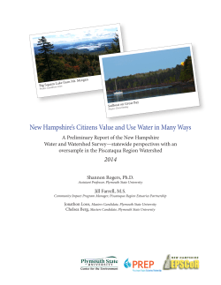 New Hampshire`s Citizens Value and Use Water in Many Ways