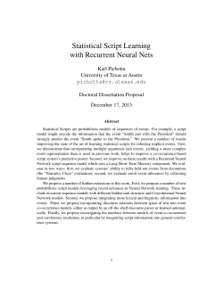 Statistical Script Learning with Recurrent Neural Nets