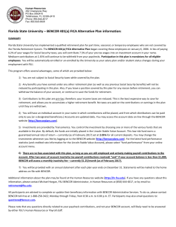 Florida State University &ndash; BENCOR 401(a) FICA Alternative Plan