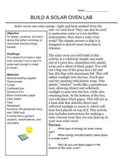 Solar Oven Lab Sheet - Warren County Schools