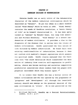 CHAPTER IV GANDHIAN CRITIQUE OF MODERNISATION