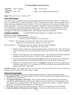 Course Overview for Regular Math