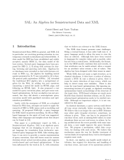 SAL: An Algebra for Semistructured Data and XML