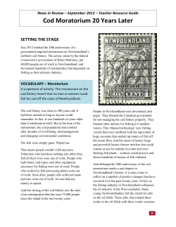 Cod Moratorium 20 Years Later