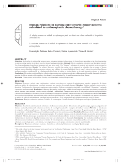 Human relations in nursing care towards cancer patients