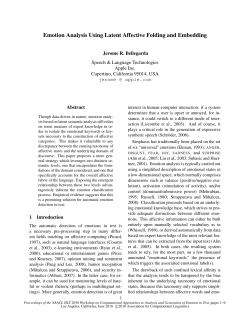 Emotion Analysis Using Latent Affective Folding and Embedding