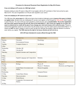 Procedure for Advanced Placement Exam Registration for May 2011