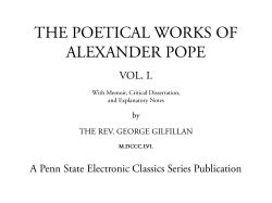 The Poetical Works of Alexander Pope Volume One
