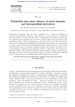 Polyhedral nine-atom clusters of tetrel elements and intermetalloid