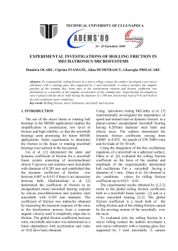 experimental investigations of rolling friction in mechatronics