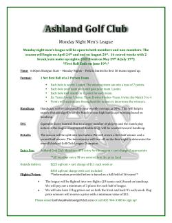 Monday Night Men`s League