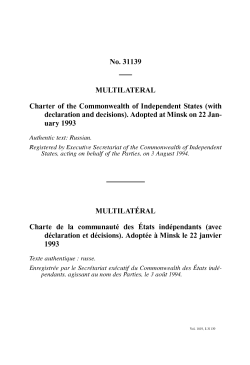 No. 31139 MULTILATERAL Charter of the Commonwealth of