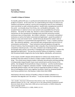 The Futility of Violence I. Gandhi`s Critique of Violence For Gandhi