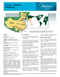 China - Alberta Relations - Alberta Economic Development and Trade