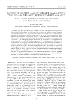 patterns of sea otter haul-out behavior in a california tidal estuary in
