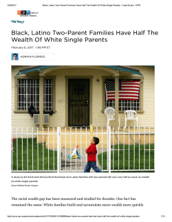 Black, Latino Two-Parent Families Have Half The Wealth Of White