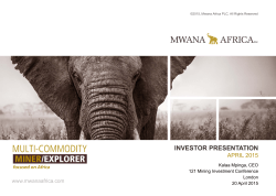 121 Mining Investment London, 20-21 April
