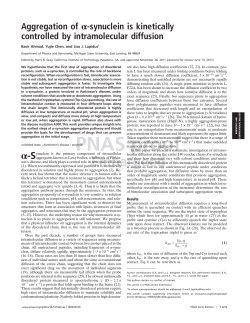 Aggregation of &alpha;-synuclein is kinetically
