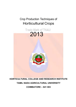Horticultural Crops - Tamil Nadu Agricultural University