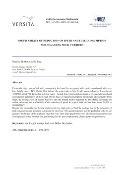 PROFITABILITY OF REDUCTION OF SPEED AND