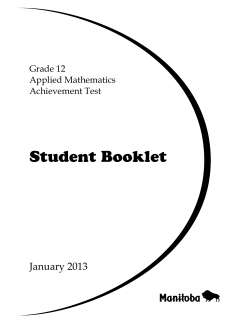 Student Booklet - Manitoba Education