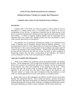 Banking Institutions: Principles for Liquidity Risk Management