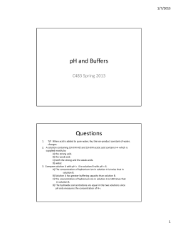 pH and Buffers Questions