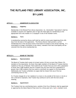 RFL Bylaws - Rutland Free Library