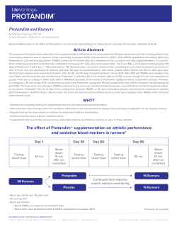 Protandim and Runners