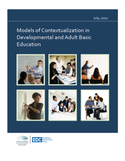 Models of Contextualization in Developmental and Adult Basic