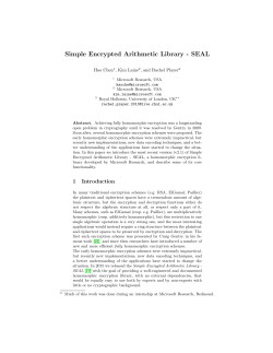 Simple Encrypted Arithmetic Library
