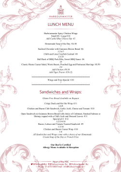 LUNCH MENU Sandwiches and Wraps: