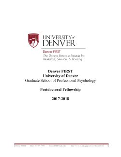 Denver FIRST University of Denver Graduate School of Professional