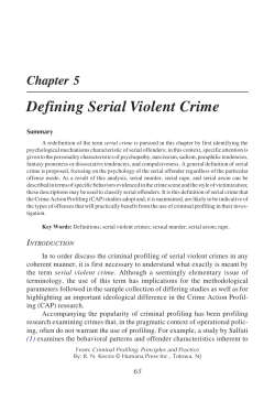 Defining Serial Violent Crime