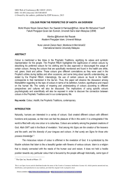 Colour From the Perspective of Hadith: an Overview