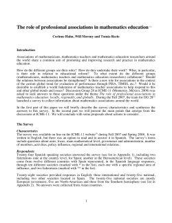 The role of professional associations in mathematics education