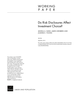 Do Risk Disclosures Affect Investment Choice?